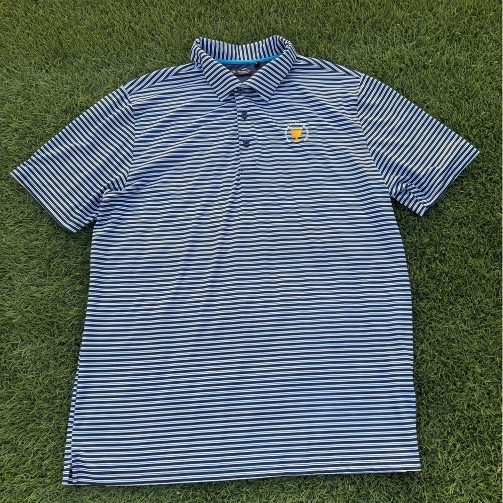 Presidents Cup By Sporte Leisure Striped Polo Blue XL